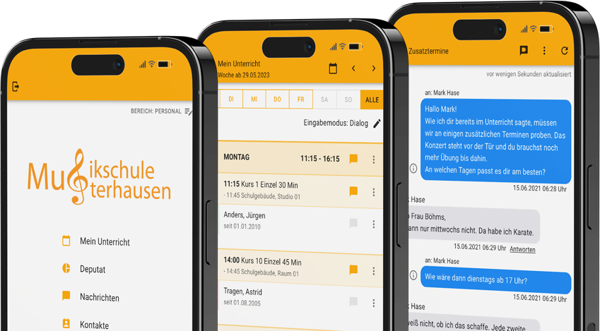 iPhones mit der Musikschul-App