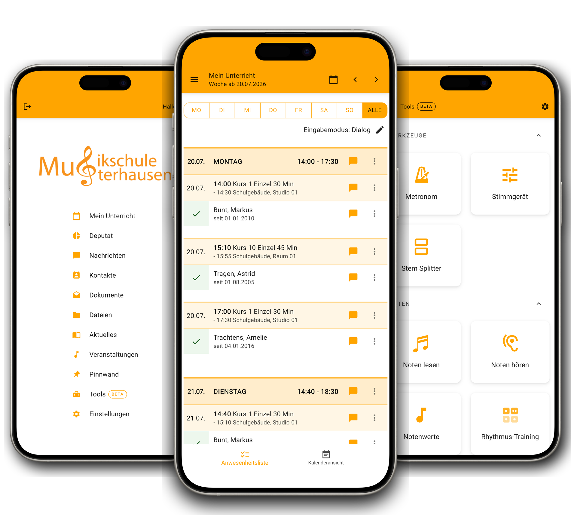 iPhones mit der Musikschul-App