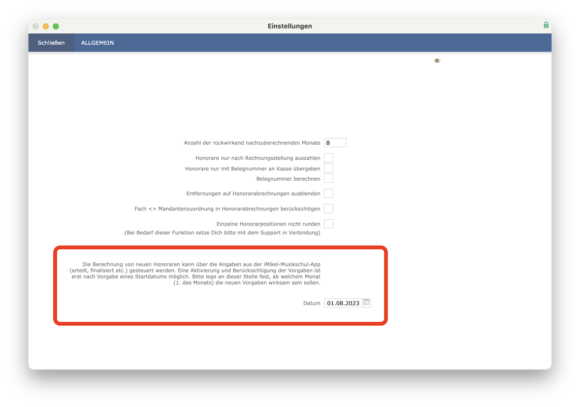 imikel_honorar_einstellungen_allgemein_app