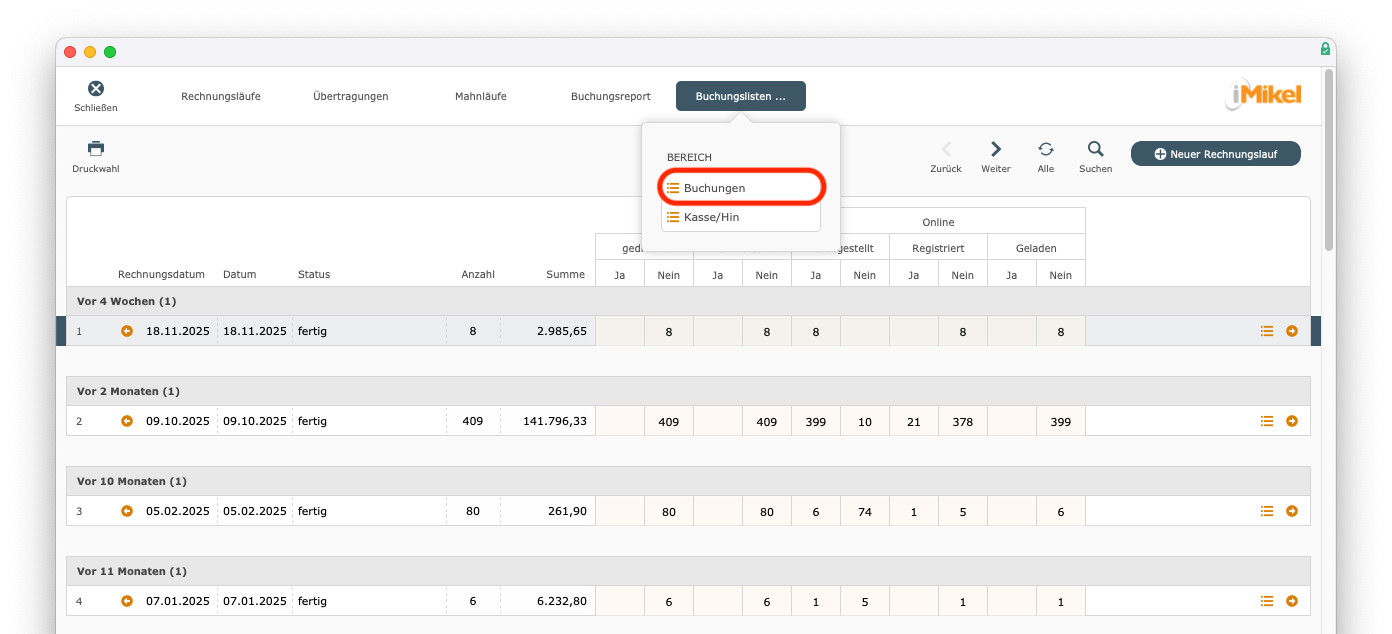 imikel_buchhaltung_rechnungslaeufe_buchungslisten_buchungen