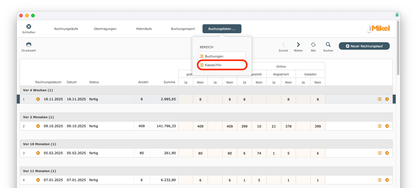 imikel_buchhaltung_rechnungslaeufe_buchungslisten_kasse_hin