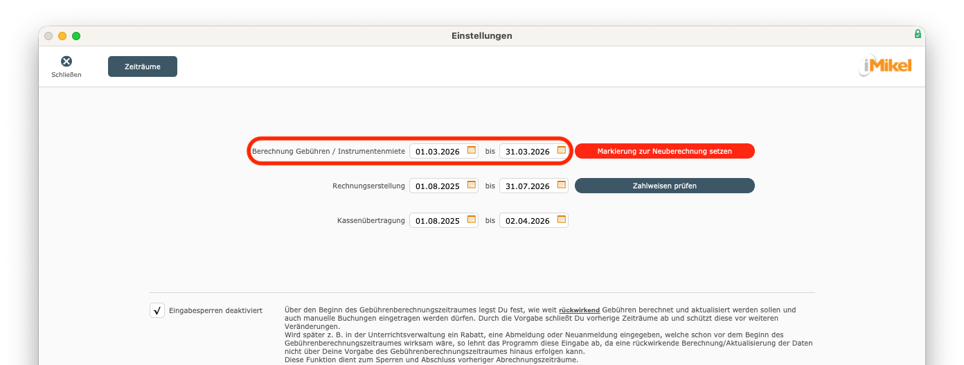imikel_buchhaltung_einstellungen_zeitraeume_berechnung_gebuehren_instrumentenmiete