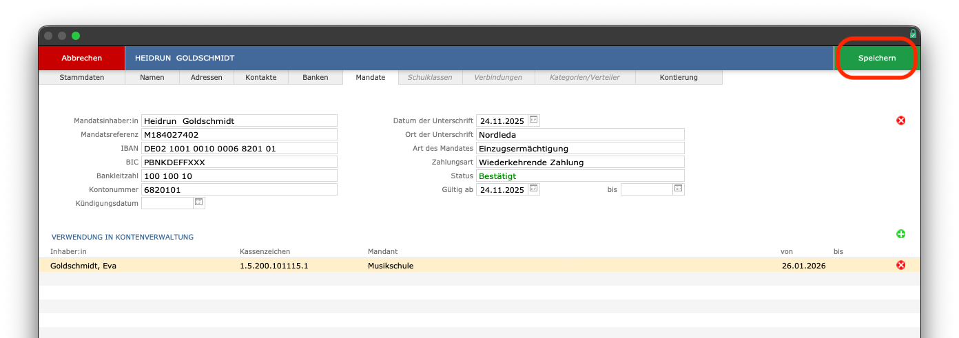 imikel_adressen_banken_sepamandat_speichern