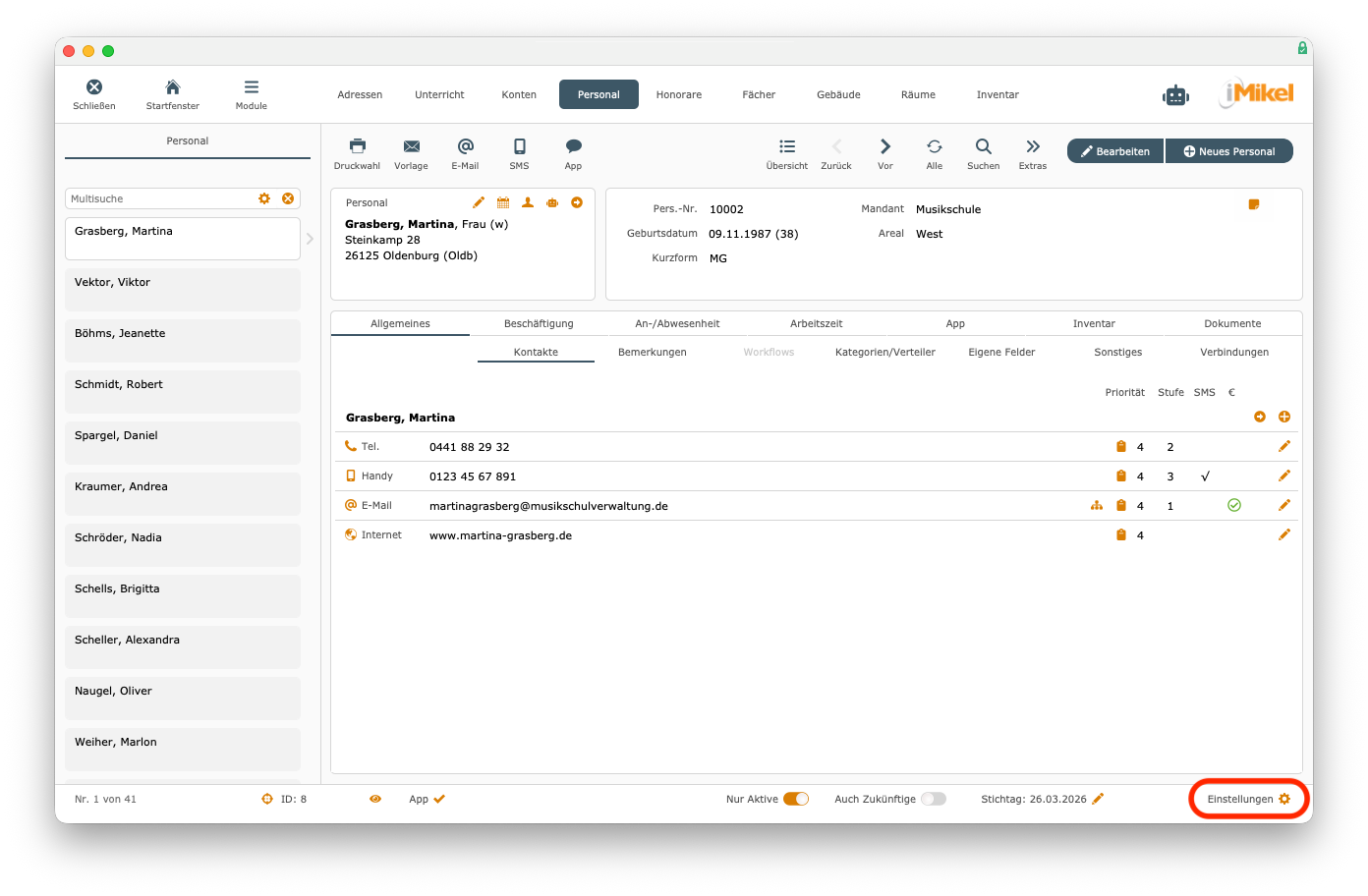 imikel_personal_einstellungen_oeffnen