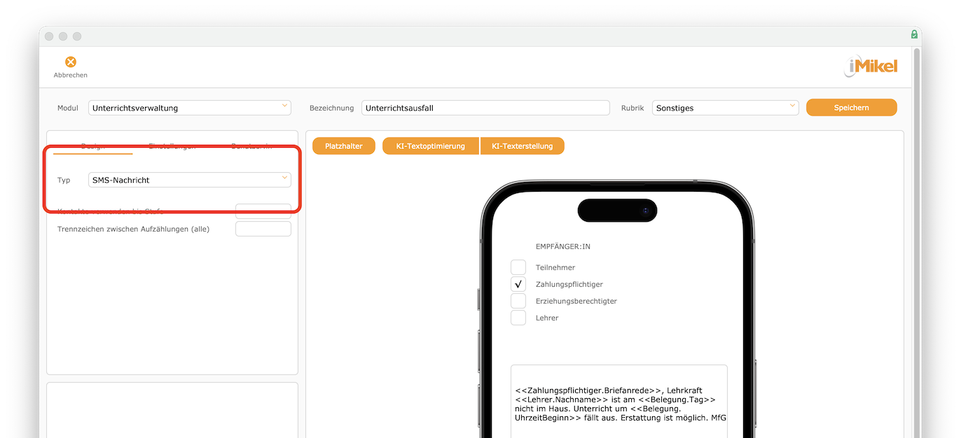 imikel_korrespondenzen_vorlagen_bearbeiten_sms_vorlage_typ