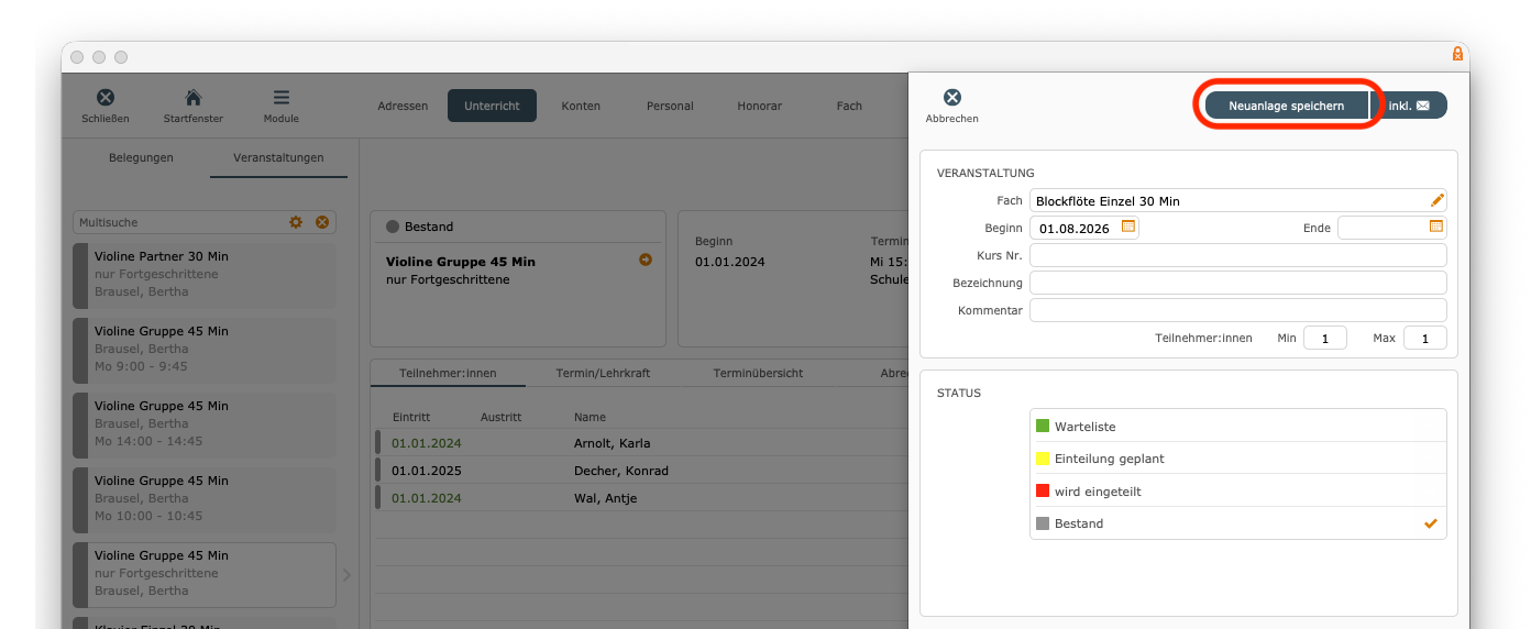 imikel_unterricht_veranstaltungen_neu_neue_veranstaltung_neuanlage_speichern